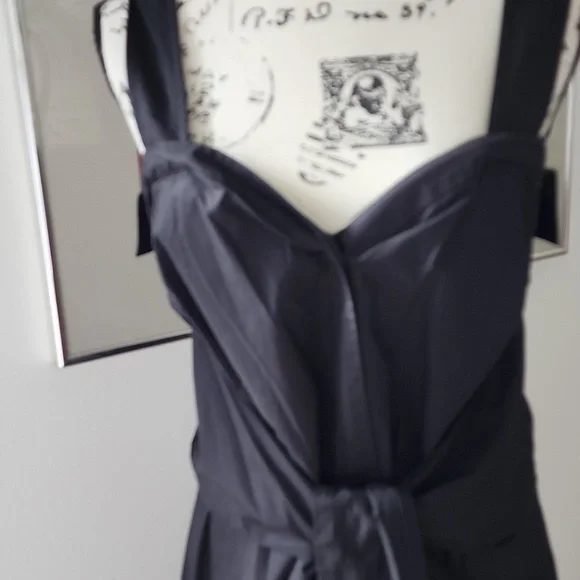 DEREK LAM black tie waist NWT button front dress - Picture 4 of 7